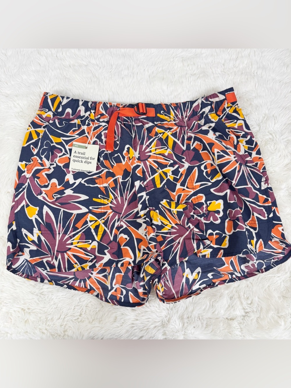 REI CO-OP Womens Trailmade Amphibious Shorts XL Orange Purple Hiking Camping New